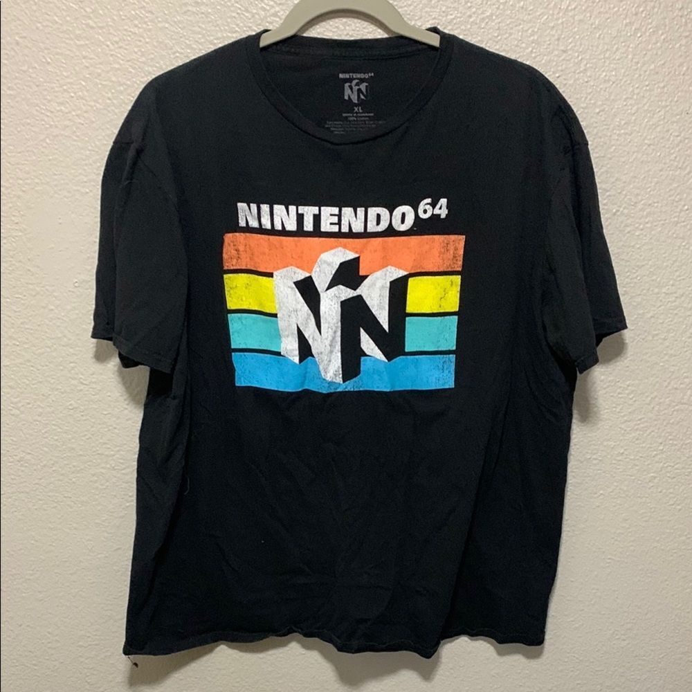 Nintendo 64 Black T-Shirt with Colorful Logo
